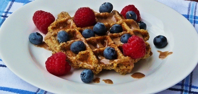 vegane Haferflockenwaffeln mit Mohn, ohne Haushaltszucker