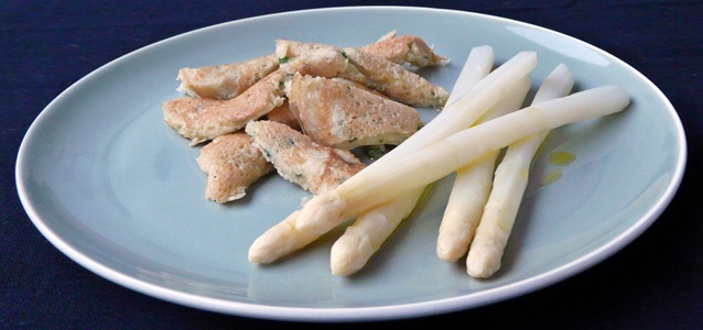 Kräuterschmarren / Kratzete vegan, Spargel, Leinöl